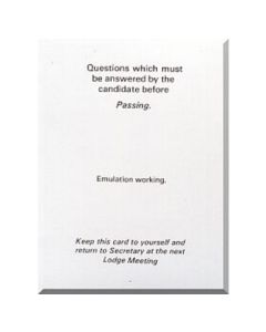 Craft Emulation Passing Question Card